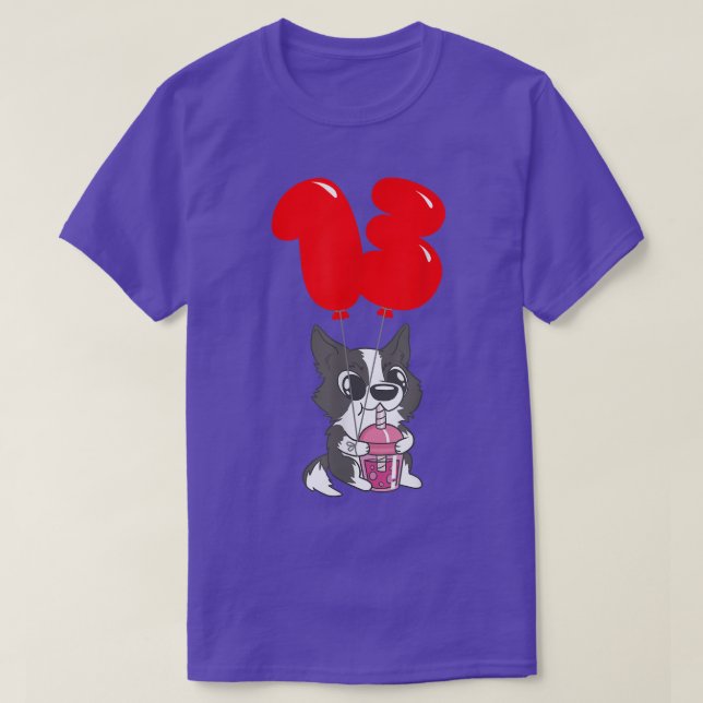 Camiseta Cachorro de té con burbujas - 13 cumpleaños - glob (Diseño del anverso)