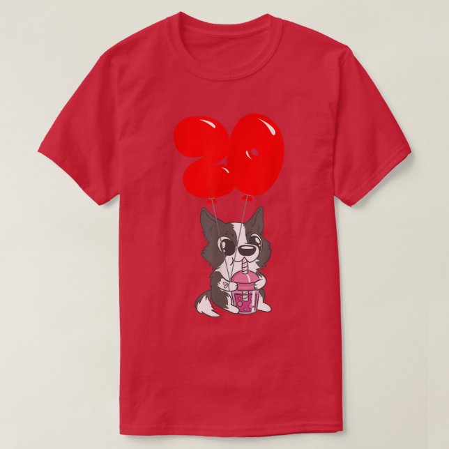 Camiseta Cachorro de té con burbujas - Cumpleaños 20 - Baló (Diseño del anverso)