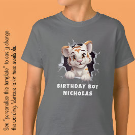 Camiseta Cachorro de Tigre Divertido y Asombroso Asomándose