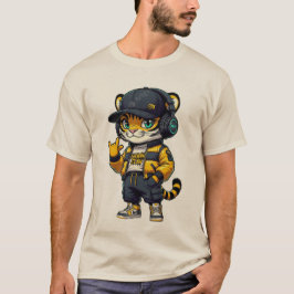 Camiseta Cachorro de Tigre Urban Claw | Gato DJ de moda cal