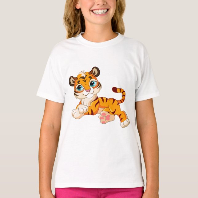 Camiseta Cachorro divertido de tigre (Anverso)