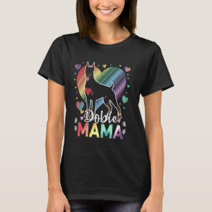 Camiseta cachorro doberman pinscher pintado de colores dobi