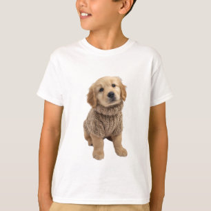 Camiseta Cachorro Dorado de Punto Grueso para Niños