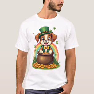 Camiseta Cachorro duende afortunado vintage Arcoíris Olla d