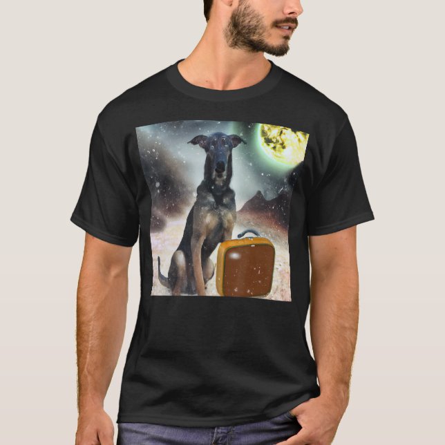 Camiseta Cachorro en arte espacial Perro Gran danés (Anverso)