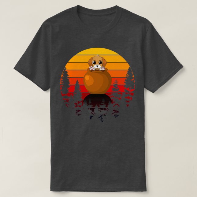 Camiseta Cachorro en una olla (Diseño del anverso)