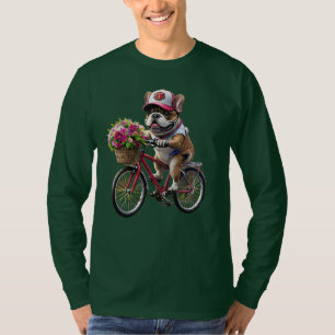 Camiseta Cachorro francés en bicicleta French Bulldog