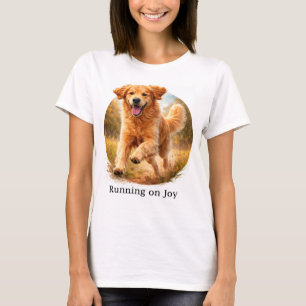Camiseta Cachorro Golden Retriever Corriendo con Alegría
