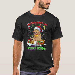 Camiseta Cachorro Golden Retriever Lindo con Gorro de Santa