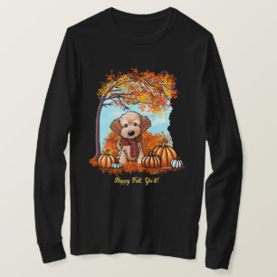 Camiseta Cachorro Goldendoodle Otoño