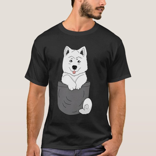 Camiseta Cachorro gracioso Samoyed En Pocket Cute Samoyed (Anverso)