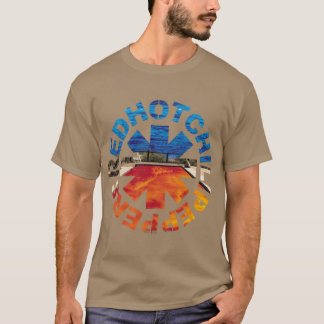 Camiseta cachorro jugando con bolas en el suelo rojo calien