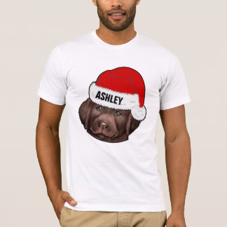 Camiseta Cachorro Labrador Retriever con sombrero de Navida