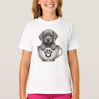 Camiseta cachorro Labrador Retriever de plata de taza de té