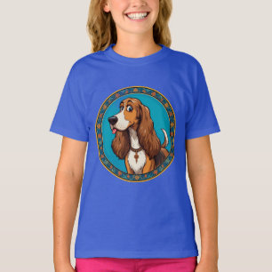 Camiseta Cachorro lindo diseño de estilo de dibujo animado
