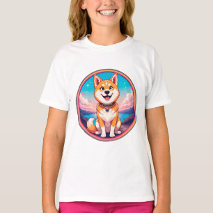 Camiseta Cachorro lindo diseño de estilo de dibujo animado