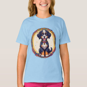 Camiseta Cachorro lindo diseño de estilo de dibujos animado