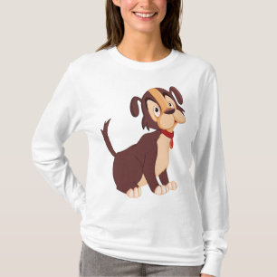 Camiseta Cachorro Marrón Sentado Perro Dulce Feliz