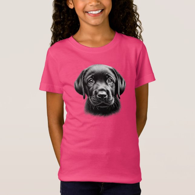 Camiseta Cachorro negro de laboratorio (Anverso)