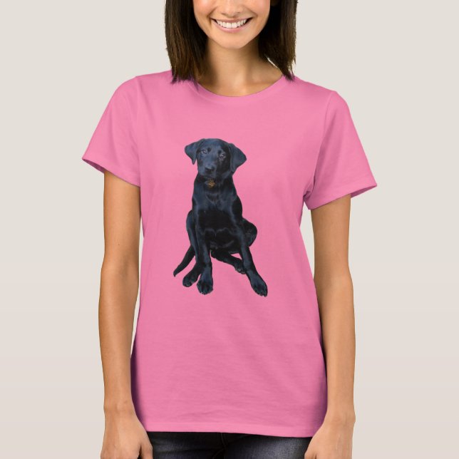 Camiseta Cachorro negro de laboratorio (Anverso)