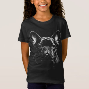 Camiseta Cachorro Negro French Bulldog Frenchie Niñas Linda
