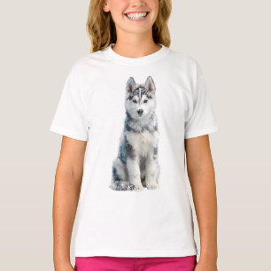 Camiseta Cachorro nevado de Husky Siberiano para niños