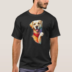 Camiseta Cachorro Peek-a-Boo: Alegría Dorada/Color Splash R