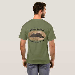 Camiseta Cachorro Personalizado De Chocolate Lab En Una Rut
