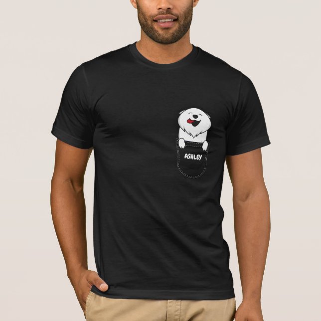 Camiseta Cachorro Pomerania de bolsillo perro lindo (Anverso)