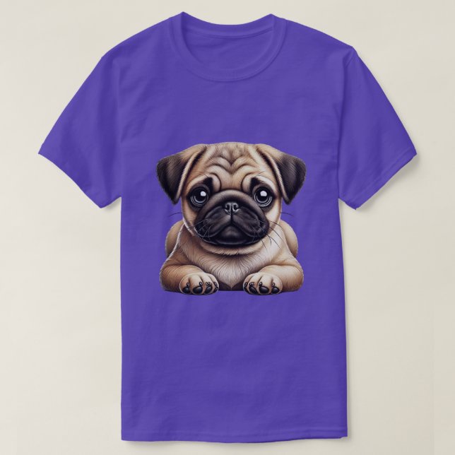 Camiseta Cachorro Pug (Diseño del anverso)