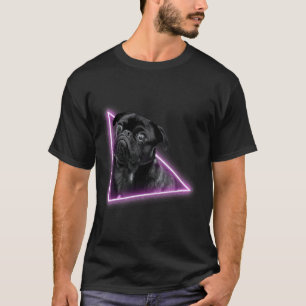 Camiseta Cachorro pug lindo saliendo de la puerta de neón 4