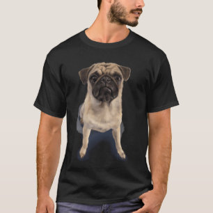 Camiseta Cachorro Pug Malhumorado - Arte de Mascota Dibujad