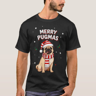 Camiseta Cachorro Pug Navideño Adorable Pugmas Divertida Na