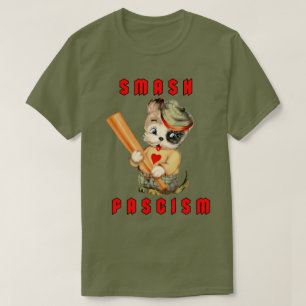 Camiseta Cachorro Retro Adorable - Aplastar el Fascismo