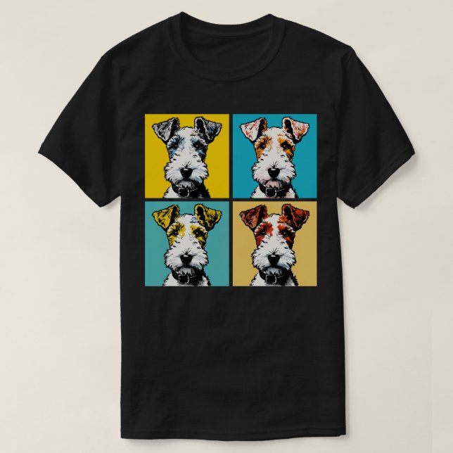 Camiseta Cachorro retro Fox Terrier Art Cute Puppy (Diseño del anverso)