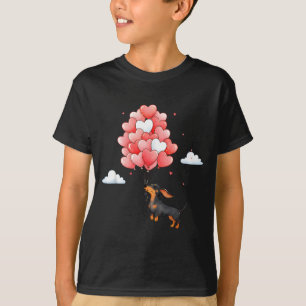 Camiseta Cachorro salchicha adorable corazón de San Valentí