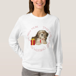 Camiseta Cachorro Shih Tzu Primera Navidad