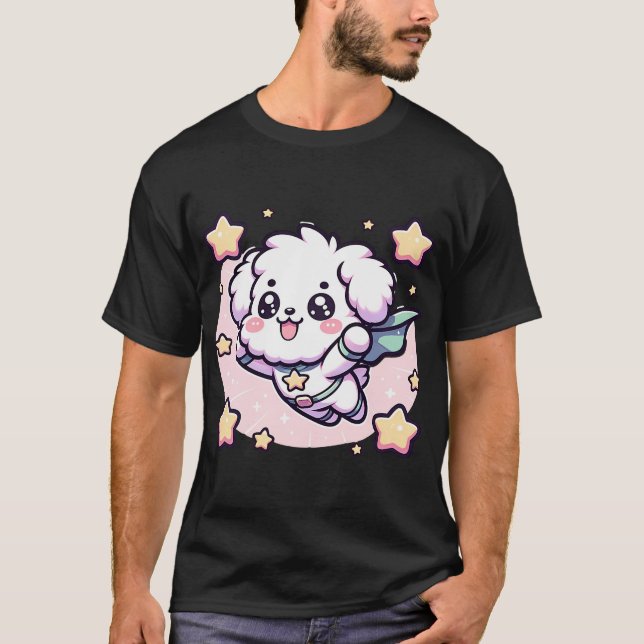 Camiseta Cachorro Súper Héroe Lindo Esponjoso Superhéroe Pe (Anverso)