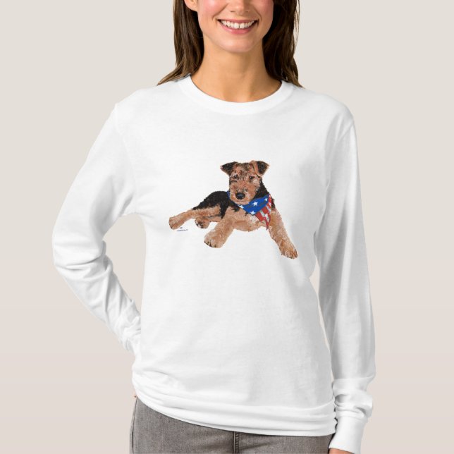 Camiseta Cachorro Terrier Patriótico (Anverso)
