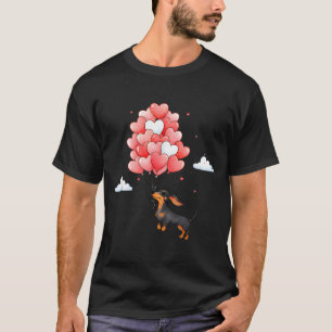 Camiseta Cachorro Valentino Corazón Globo Amante Perro Dach