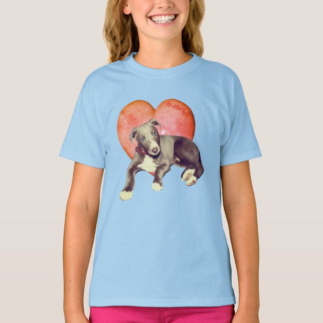 Camiseta Cachorro Y Corazón Rosa De Grisú  (Anverso)