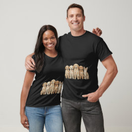 Camiseta Cachorros adorables de Golden Retriever y gatito