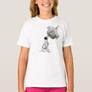 Camiseta Cachorros Dalmacianos Y Animales De Rosa Blanca