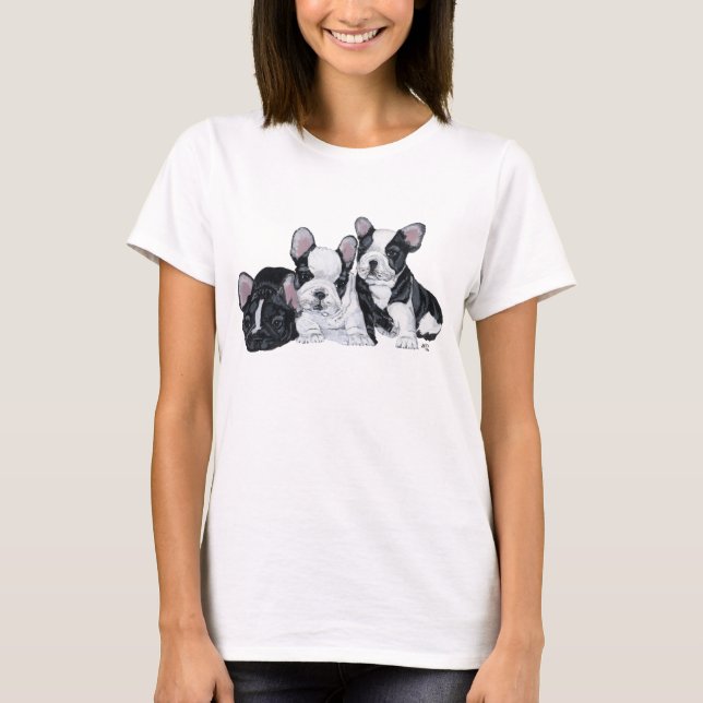 Camiseta Cachorros de Bulldog Francés (Anverso)