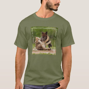 Camiseta Cachorros de Lobo Gris Luchando