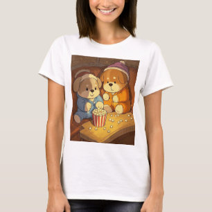 Camiseta Cachorros de perros con palomitas de maíz