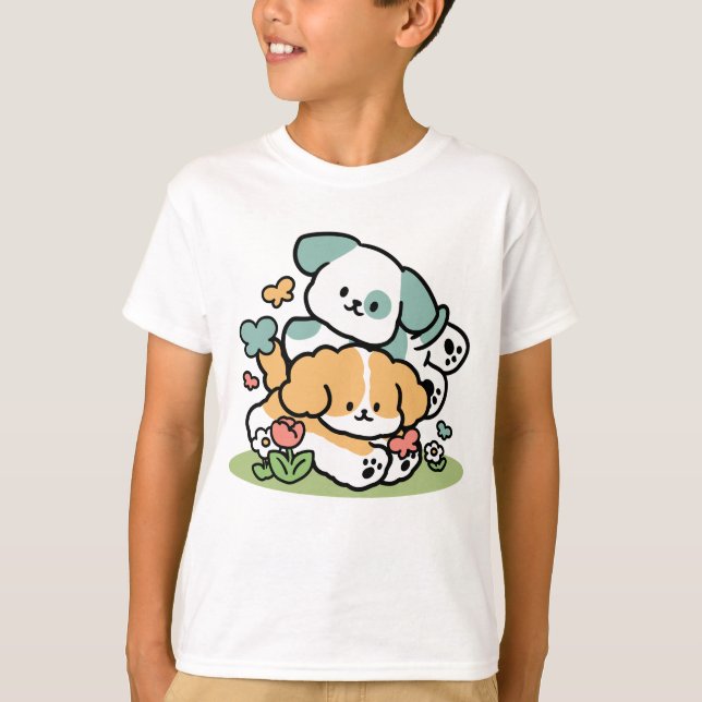 Camiseta Cachorros felices entrando en mayo - Arte de perro (Anverso)