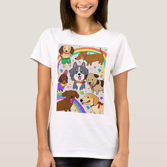 Camiseta Cachorros juguetones (Anverso)