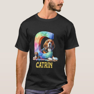 Camiseta Cachorros Lindos Carta Nombre Catrin Perro Arcoíri