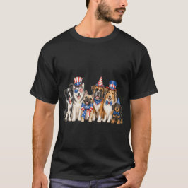 Camiseta Cachorros Patrióticos Perros del Día de la Indepen